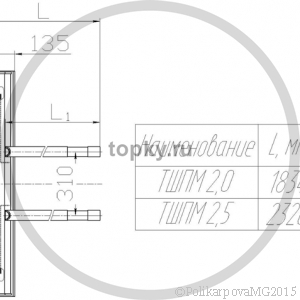 Шурующая планка 2,0. Чертеж